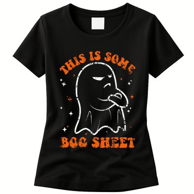 This Is Some Boo Sheet Funny Ghost Halloween Costume Retro Womens T-Shirt