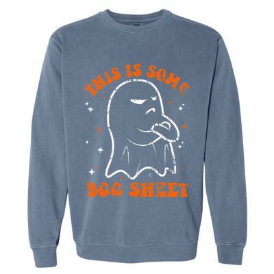 This Is Some Boo Sheet Funny Ghost Halloween Costume Retro Garment-Dyed Sweatshirt