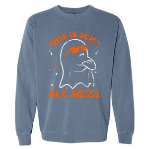 This Is Some Boo Sheet Funny Ghost Halloween Costume Retro Garment-Dyed Sweatshirt