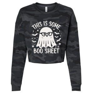 This Is Some Boo Sheet Ghost Halloween Cropped Pullover Crew