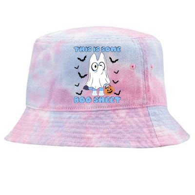 This Is Some Boo Sheet Funny Cute Dog Ghoul Halloween Tie-Dyed Bucket Hat