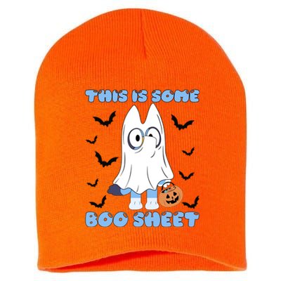 This Is Some Boo Sheet Funny Cute Dog Ghoul Halloween Short Acrylic Beanie