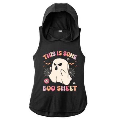 This Is Some Boo Sheet Ghost Halloween Costume Funny Ghost Ladies PosiCharge Tri-Blend Wicking Draft Hoodie Tank