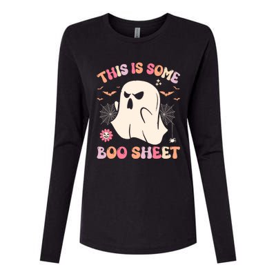 This Is Some Boo Sheet Ghost Halloween Costume Funny Ghost Womens Cotton Relaxed Long Sleeve T-Shirt