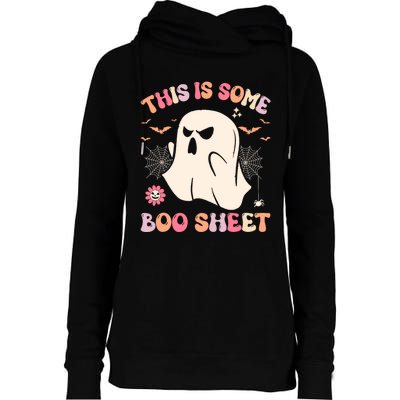 This Is Some Boo Sheet Ghost Halloween Costume Funny Ghost Womens Funnel Neck Pullover Hood