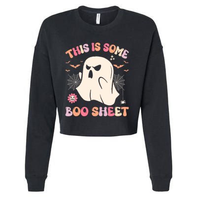 This Is Some Boo Sheet Ghost Halloween Costume Funny Ghost Cropped Pullover Crew