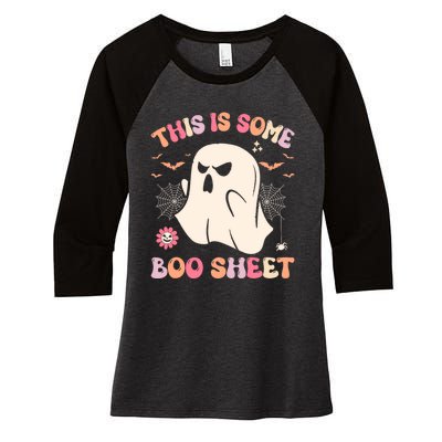 This Is Some Boo Sheet Ghost Halloween Costume Funny Ghost Women's Tri-Blend 3/4-Sleeve Raglan Shirt