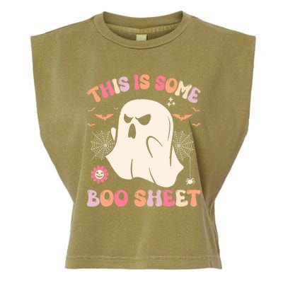 This Is Some Boo Sheet Ghost Halloween Costume Funny Ghost Garment-Dyed Women's Muscle Tee