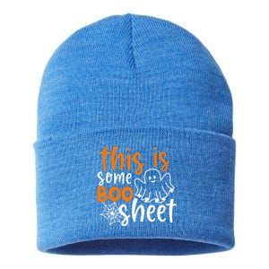 This Is Some Boo Sheet Funny Halloween Ghost Spooky Sustainable Knit Beanie