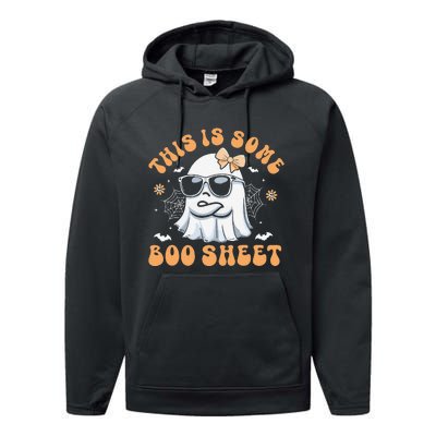 This Is Some Boo Sheet Women Cute Ghost Halloween Gift Performance Fleece Hoodie