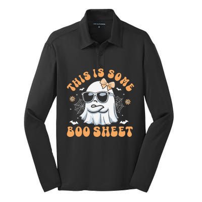 This Is Some Boo Sheet Women Cute Ghost Halloween Gift Silk Touch Performance Long Sleeve Polo