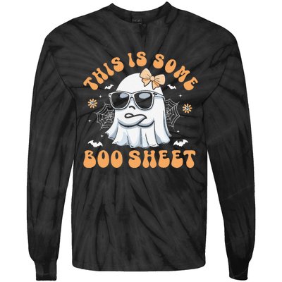 This Is Some Boo Sheet Women Cute Ghost Halloween Gift Tie-Dye Long Sleeve Shirt