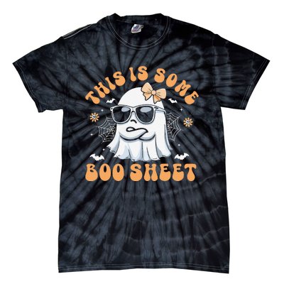 This Is Some Boo Sheet Women Cute Ghost Halloween Gift Tie-Dye T-Shirt