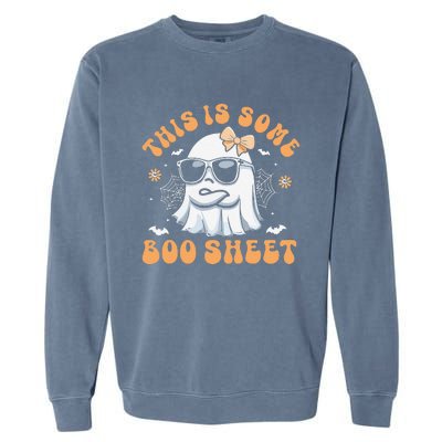 This Is Some Boo Sheet Women Cute Ghost Halloween Gift Garment-Dyed Sweatshirt