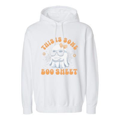 This Is Some Boo Sheet Women Cute Ghost Halloween Gift Garment-Dyed Fleece Hoodie