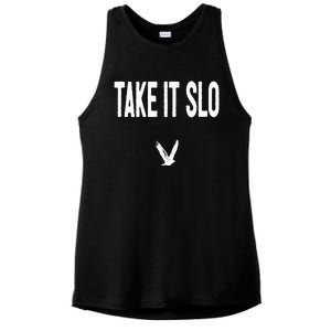 Take It Slo With Eagle Cal Poly Relax Classic Ladies PosiCharge Tri-Blend Wicking Tank