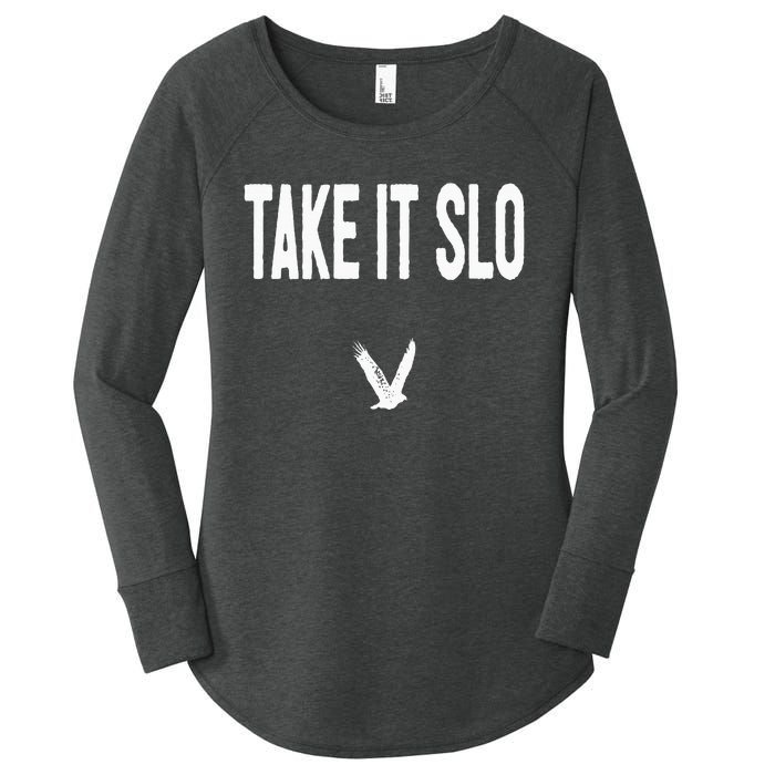 Take It Slo With Eagle Cal Poly Relax Classic Women's Perfect Tri Tunic Long Sleeve Shirt