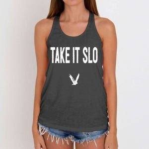 Take It Slo With Eagle Cal Poly Relax Classic Women's Knotted Racerback Tank