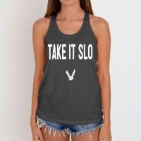 Take It Slo With Eagle Cal Poly Relax Classic Women's Knotted Racerback Tank