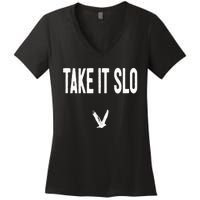 Take It Slo With Eagle Cal Poly Relax Classic Women's V-Neck T-Shirt