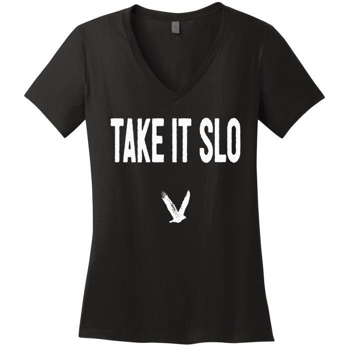 Take It Slo With Eagle Cal Poly Relax Classic Women's V-Neck T-Shirt