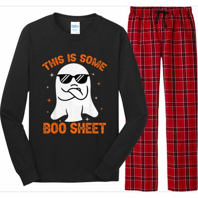 This Is Some Boo Sheet Ghost Retro Halloween Costume Wo Long Sleeve Pajama Set