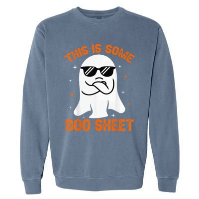 This Is Some Boo Sheet Ghost Retro Halloween Costume Wo Garment-Dyed Sweatshirt