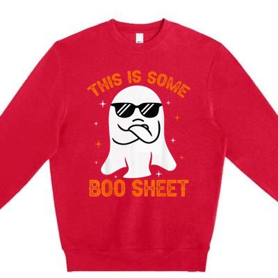 This Is Some Boo Sheet Ghost Retro Halloween Costume Wo Premium Crewneck Sweatshirt