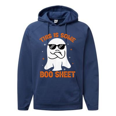 This Is Some Boo Sheet Ghost Retro Halloween Costume Wo Performance Fleece Hoodie