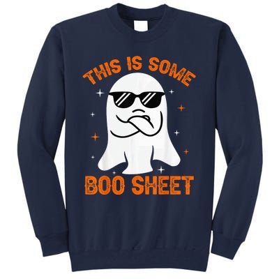 This Is Some Boo Sheet Ghost Retro Halloween Costume Wo Tall Sweatshirt