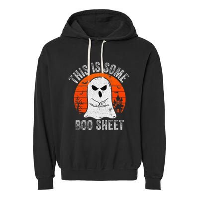 This Is Some Boo Sheet Ghost Halloween Costume Funny Garment-Dyed Fleece Hoodie