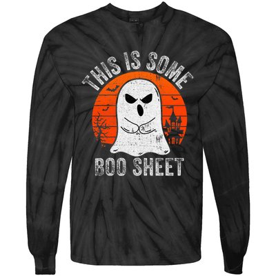 This Is Some Boo Sheet Ghost Halloween Costume Funny Tie-Dye Long Sleeve Shirt