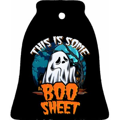 This Is Some Boo Sheet Ghost Halloween Costume Ceramic Bell Ornament