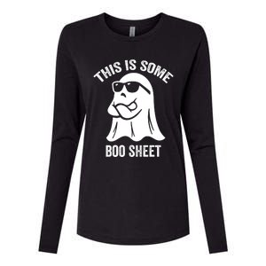 This Is Some Boo Sheet Halloween Ghost Funny Womens Cotton Relaxed Long Sleeve T-Shirt