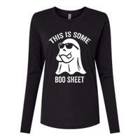 This Is Some Boo Sheet Halloween Ghost Funny Womens Cotton Relaxed Long Sleeve T-Shirt