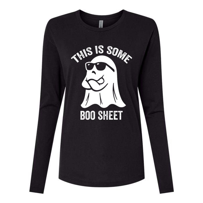 This Is Some Boo Sheet Halloween Ghost Funny Womens Cotton Relaxed Long Sleeve T-Shirt