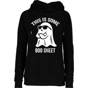 This Is Some Boo Sheet Halloween Ghost Funny Womens Funnel Neck Pullover Hood