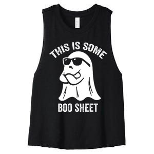 This Is Some Boo Sheet Halloween Ghost Funny Women's Racerback Cropped Tank