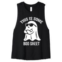 This Is Some Boo Sheet Halloween Ghost Funny Women's Racerback Cropped Tank