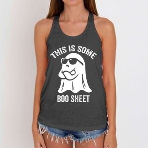 This Is Some Boo Sheet Halloween Ghost Funny Women's Knotted Racerback Tank