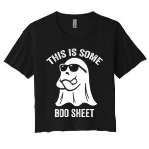 This Is Some Boo Sheet Halloween Ghost Funny Women's Crop Top Tee