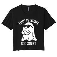 This Is Some Boo Sheet Halloween Ghost Funny Women's Crop Top Tee