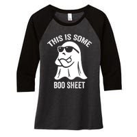 This Is Some Boo Sheet Halloween Ghost Funny Women's Tri-Blend 3/4-Sleeve Raglan Shirt