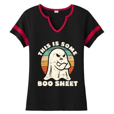 This Is Some Boo Sheet Funny Halloween Costumes Men Women Ladies Halftime Notch Neck Tee