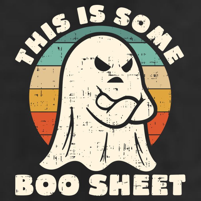 This Is Some Boo Sheet Funny Halloween Costumes Men Women 7 Panel Mesh Trucker Snapback Hat