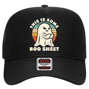 This Is Some Boo Sheet Funny Halloween Costumes Men Women High Crown Mesh Back Trucker Hat