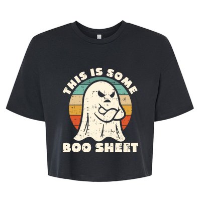 This Is Some Boo Sheet Funny Halloween Costumes Men Women Bella+Canvas Jersey Crop Tee