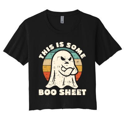 This Is Some Boo Sheet Funny Halloween Costumes Men Women Women's Crop Top Tee