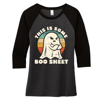 This Is Some Boo Sheet Funny Halloween Costumes Men Women Women's Tri-Blend 3/4-Sleeve Raglan Shirt