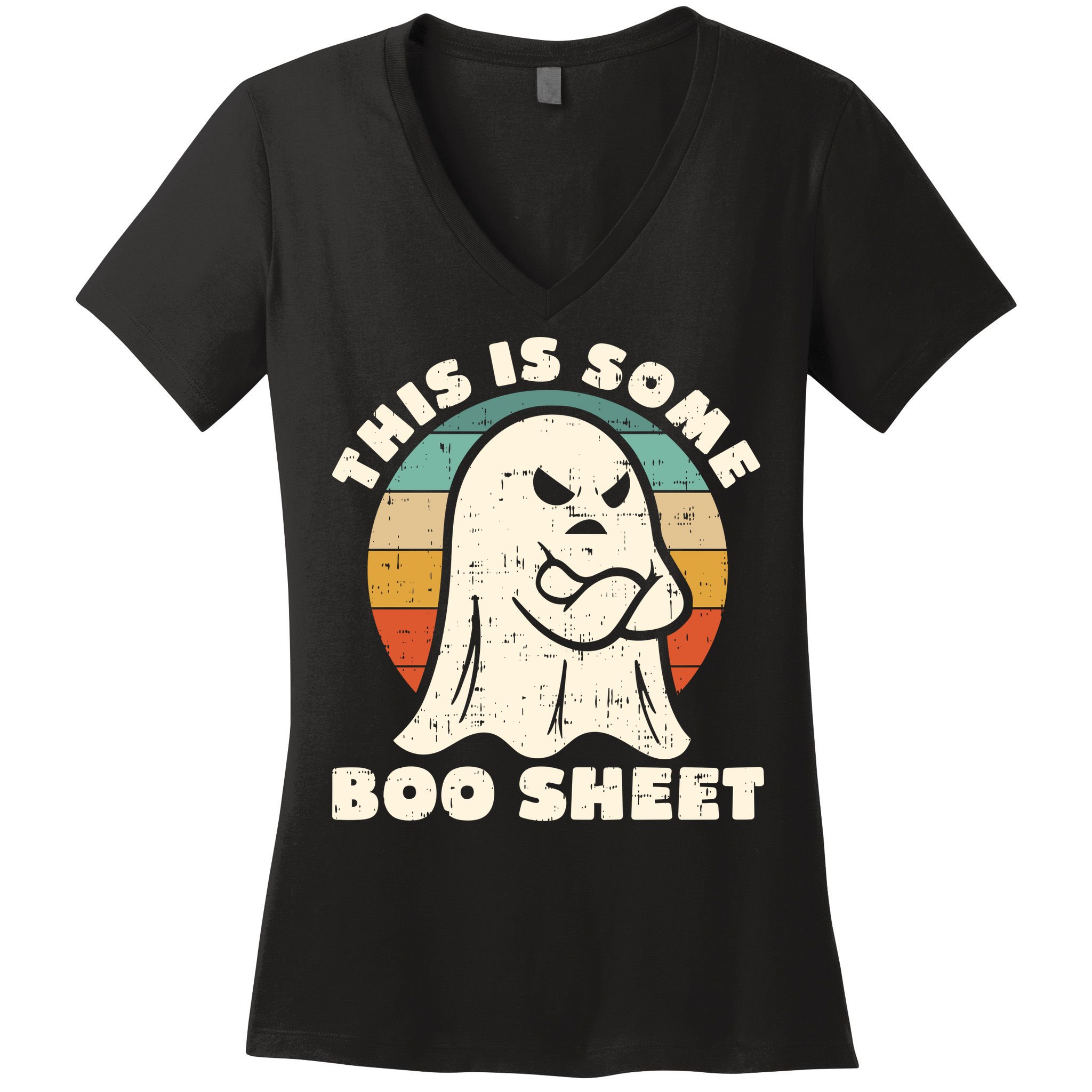This Is Some Boo Sheet Funny Halloween Costumes Men Women Women's V-Neck T-Shirt